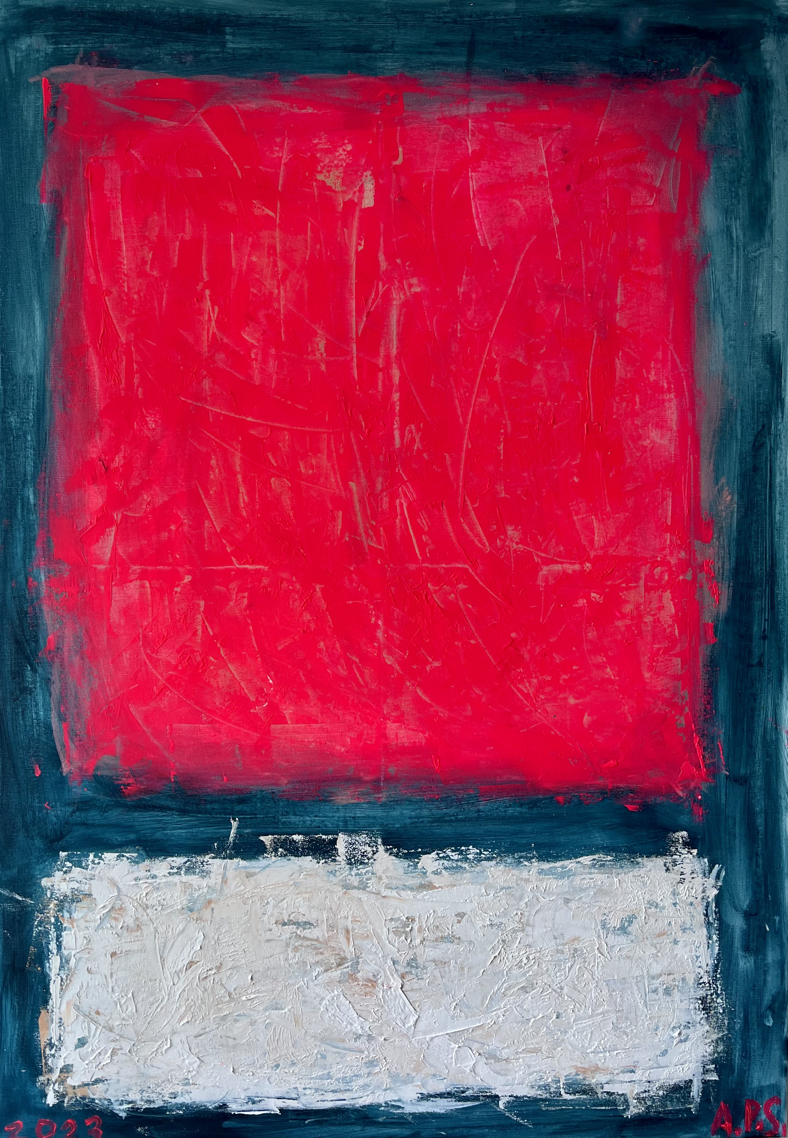 IRREVERSIBLE PLEASURE - bold red and white abstract
